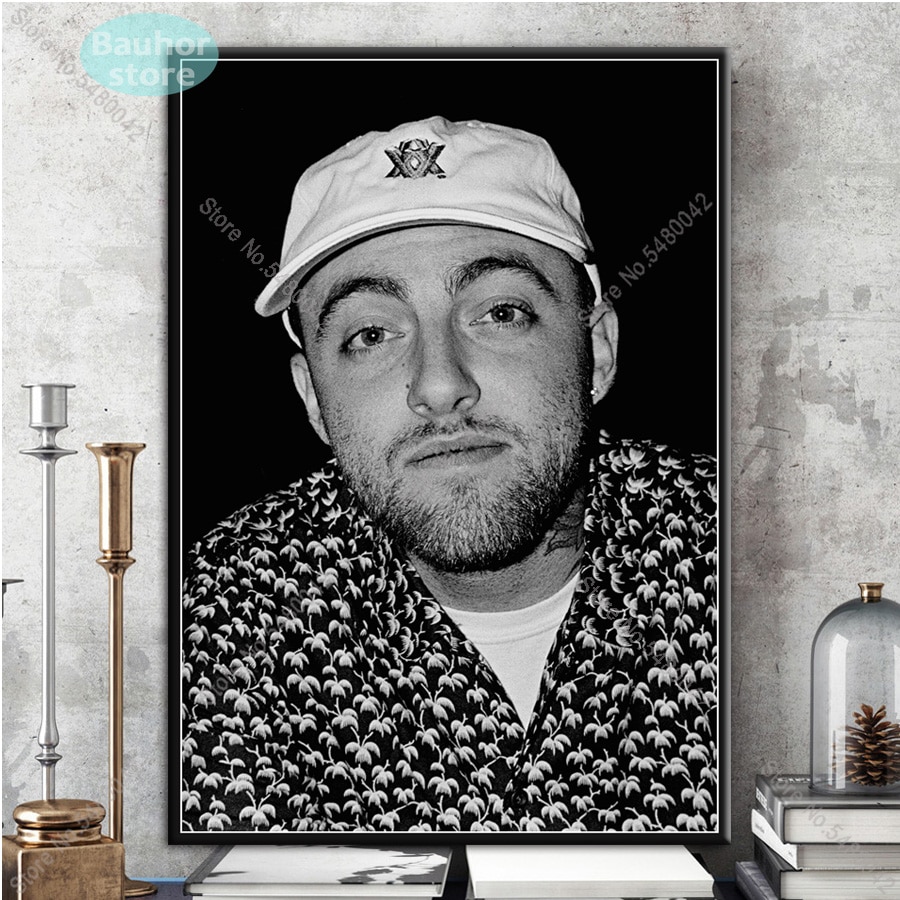 Rip Young Rapper Poster Mac Miller Lil Peep XXXTentacion Juice WRLD Canvas Painting Black and White Posters and Print Wall Art