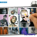 25pcs Rapper Star Lil Peep Part One Art Posters Style Fashion Stickers for Mobile Phone Laptop Luggage Skateboard Decal Stickers