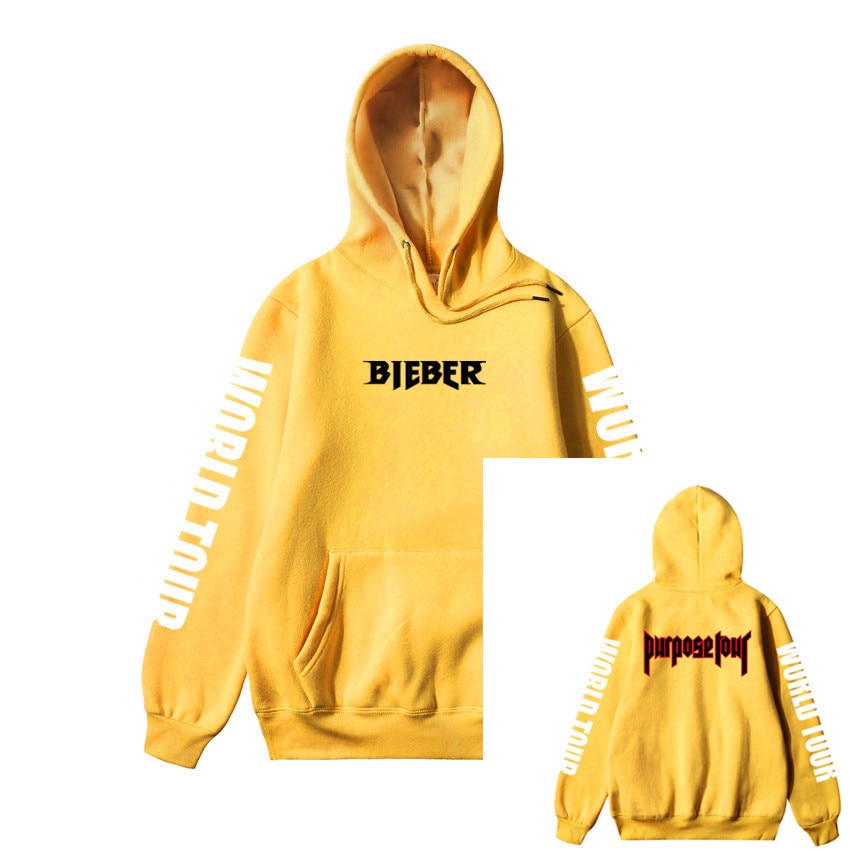 100% cotton Hoodies Justin Bieber Purpose Tour Print Hoodie Men Hip hop Streetwear Fleece Pullover Men Women Fashion Sweatshirt