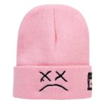 autumn winter warm beanie hats Crying face Embroidery Lil Peep beanie caps Men women Sad boy face knitted hats hip hop hats