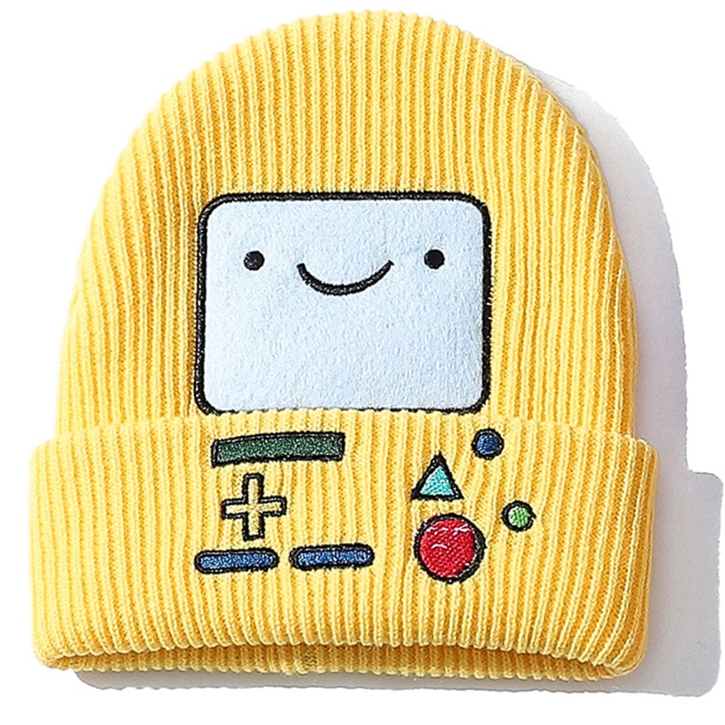 New Embroidery Knitted Hat Women's Winter Hat Innocent Cap Casual caps Cartoon Smile Cotton Cap Outdoor Warm caps Fun Hat beanie