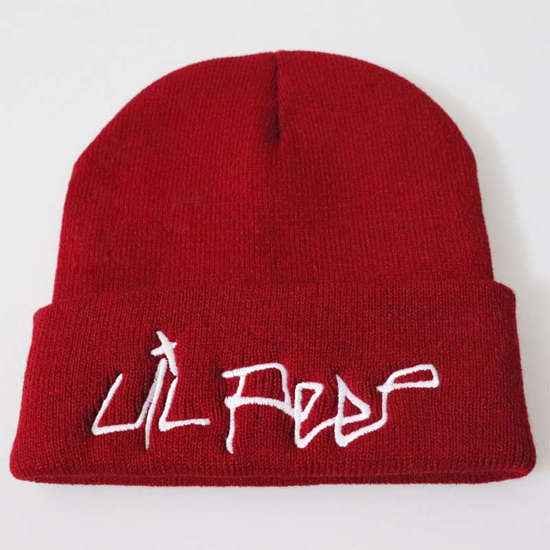 Lil Peep Beanie Embroidery Love men women Knit Cap Knitted Hat Skullies Warm Winter Unisex Ski Hip Hop Hat Sad girl Face