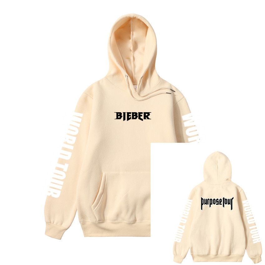 100% cotton Hoodies Justin Bieber Purpose Tour Print Hoodie Men Hip hop Streetwear Fleece Pullover Men Women Fashion Sweatshirt