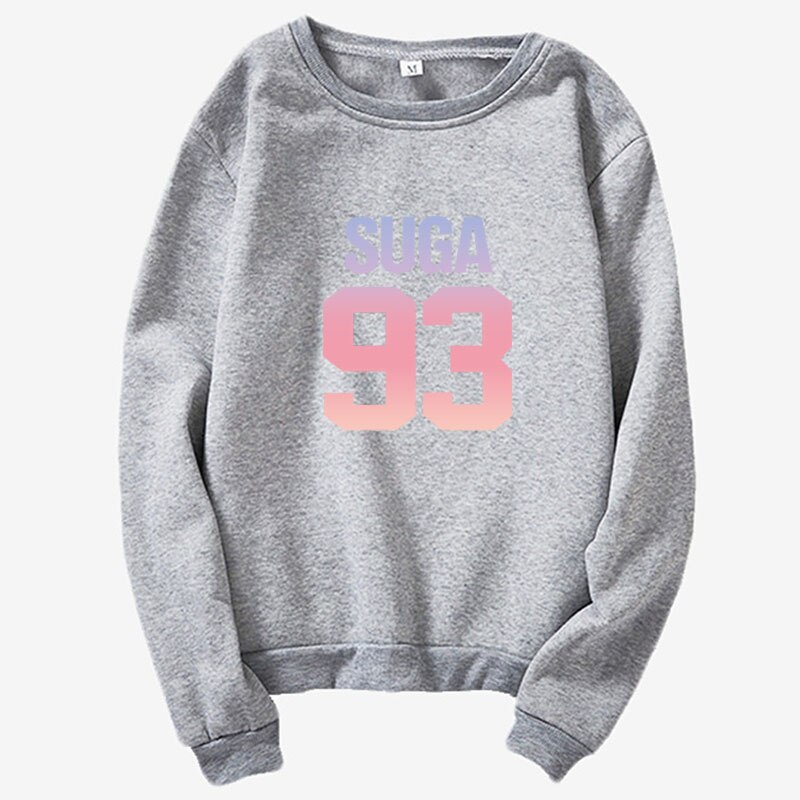 suga 97 on front unisex sweatshirt jumpers Personalized Jungkook K-Pop sweatshirt suga 93 bangtan sweatshirt