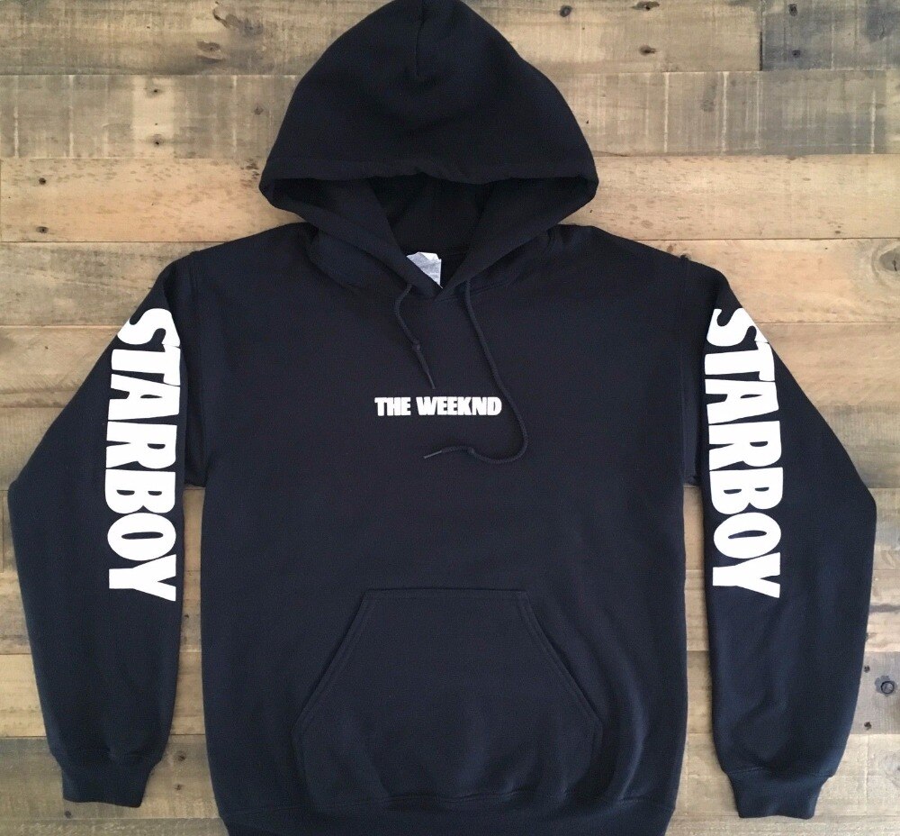 New winter fashion justin bieber sweatshirts men Starboy The Weeknd Tour Merch Black hoodie cotton fleece hoodie sweatshirt