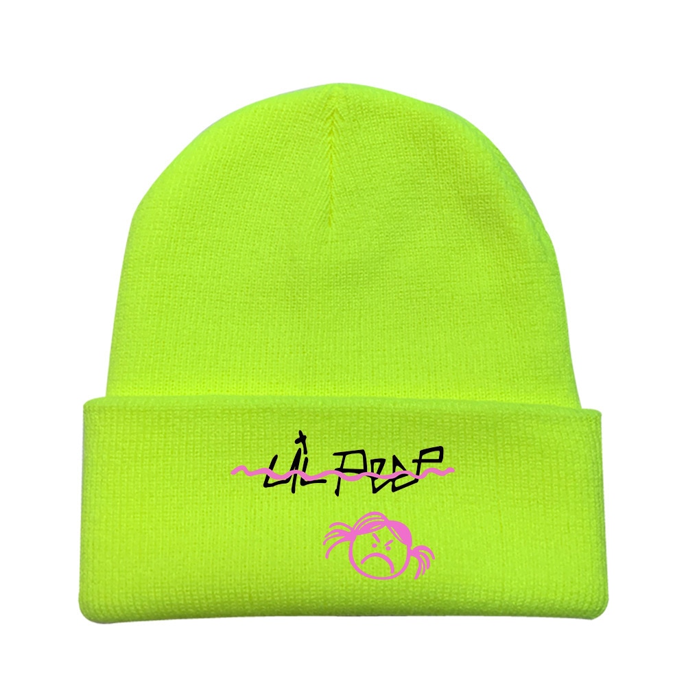Lil Peep New Style Knitted Hat Autumn and Winter Women's Korean-Style Hat All-match Elastic Snap-Brim Hat Foreign Trade