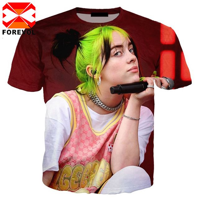 Billie hip hop punk t shirt 3d print star cosplay Eilis homme Short Sleeve T-Shirt for men women tops T-Shirt Funny streetwear