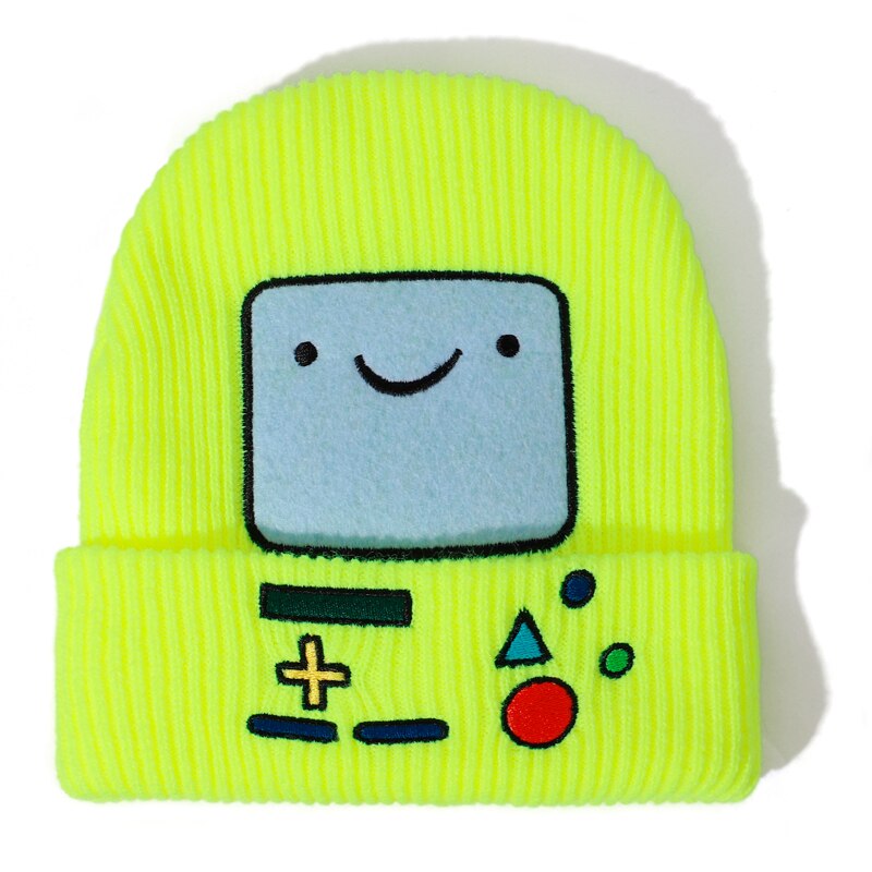 New Embroidery Knitted Hat Women's Winter Hat Innocent Cap Casual caps Cartoon Smile Cotton Cap Outdoor Warm caps Fun Hat beanie