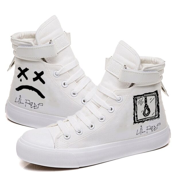 Canvas Shoes Singer Lil Peep Printed High-top Shoes Casual Cozy Breathable Sneakers For Women And Men