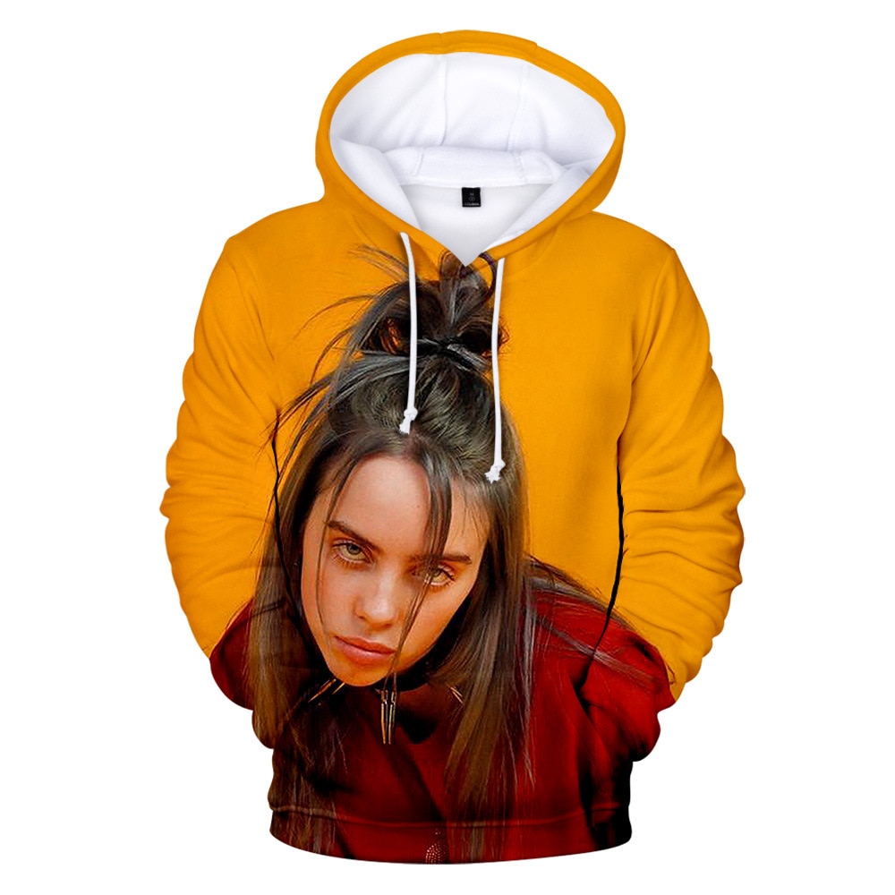 Hot Sale Billie Eilis Hoodie Women/Men Long Sleeve Hooded Sweatshirt Casual Fashion Street Style Hoodie Teens Academia Clothing