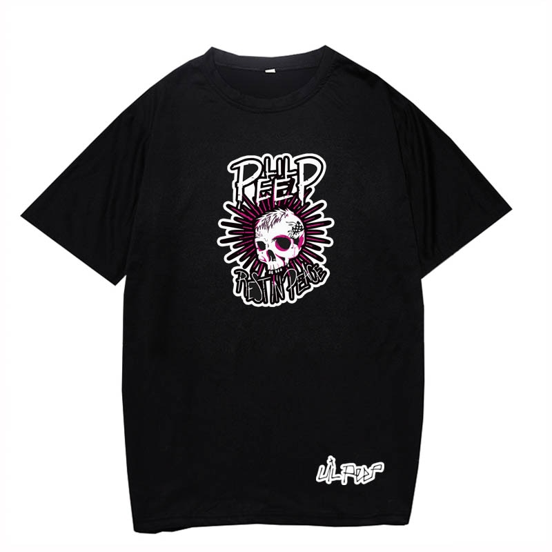Black Lil Peep Printed Hip Hop Unisex T Shirt Hipster Round Neck Cool Short Sleeves Summer Tee Tops Street Fashion
